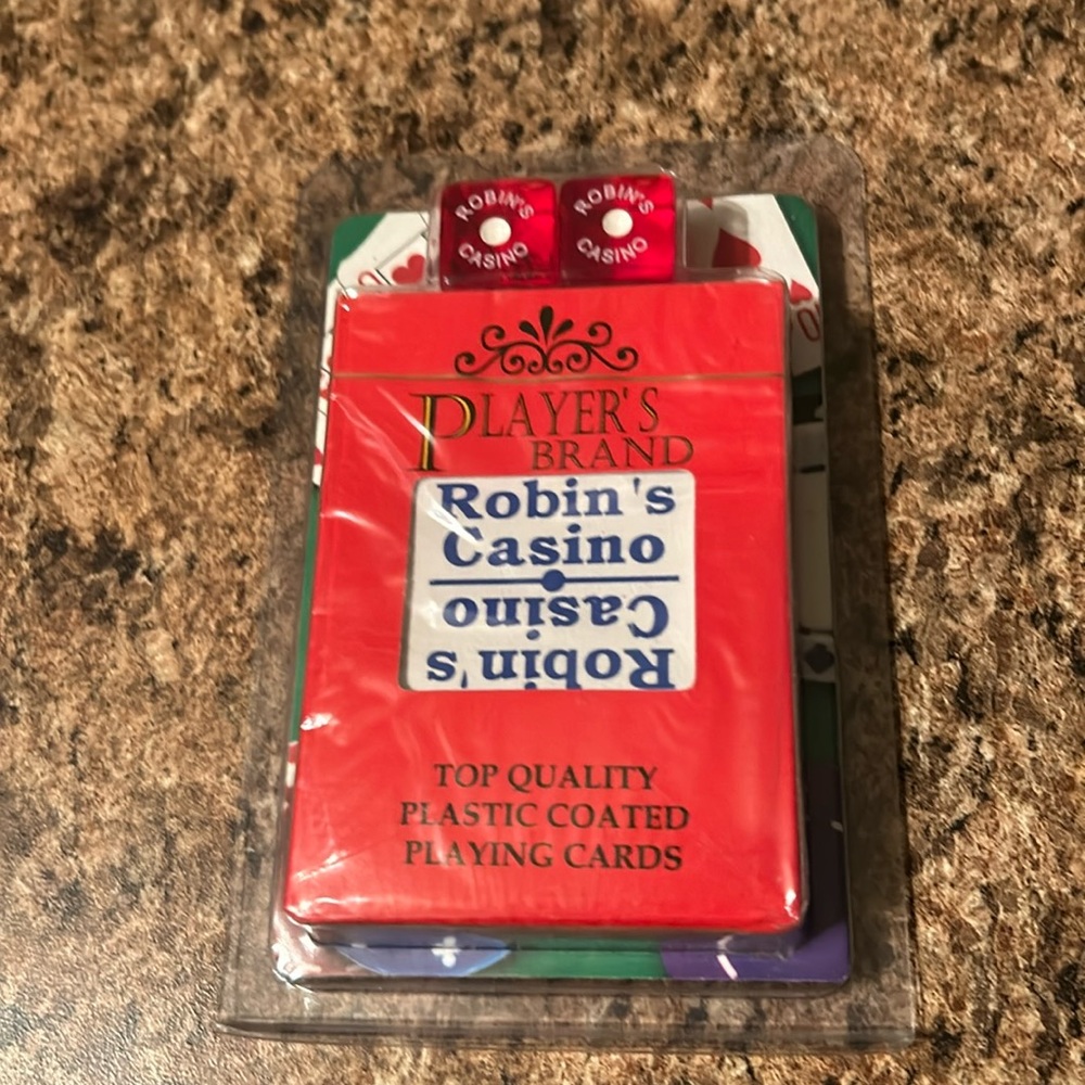 VINTAGE NIB Robin’s Casino playing cards with dice